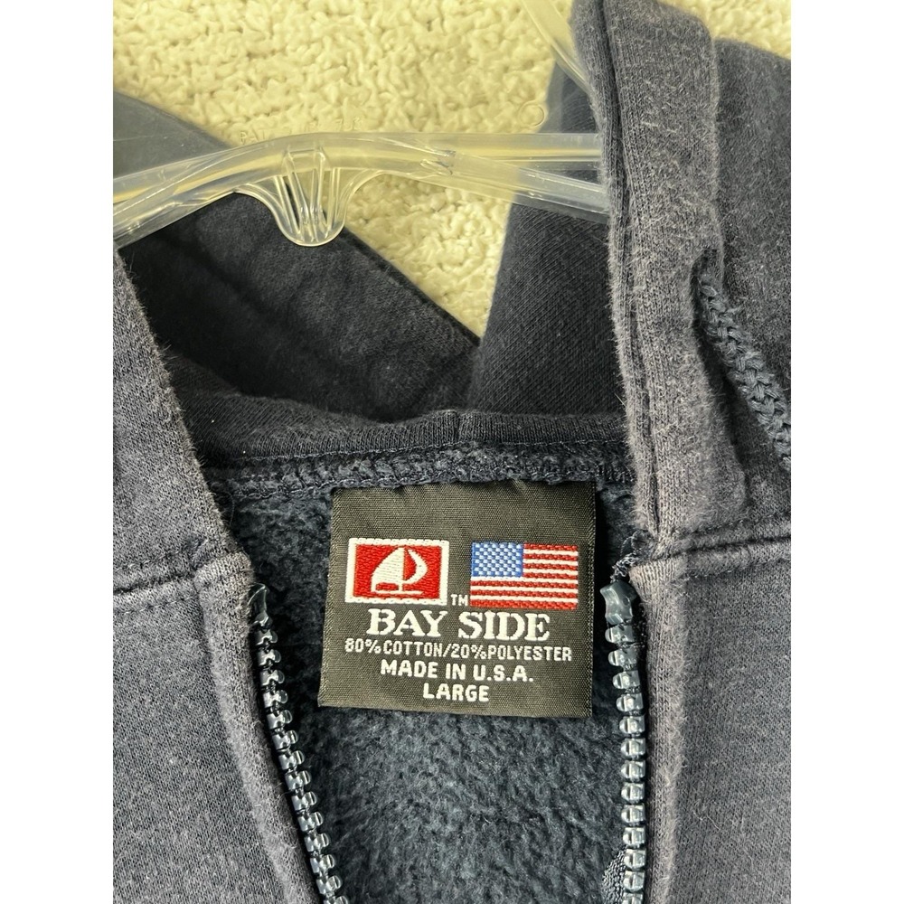 Bayside Hoodie Mens L IATSE Local 728 Studio Lighting Navy Full Zip USA Workwear - Picture 9 of 16